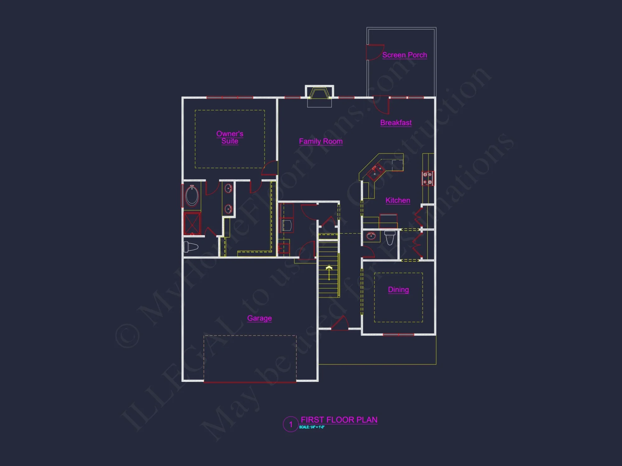 Craftsman house Plan: 1.5 Story Floor Design with CAD Blueprint