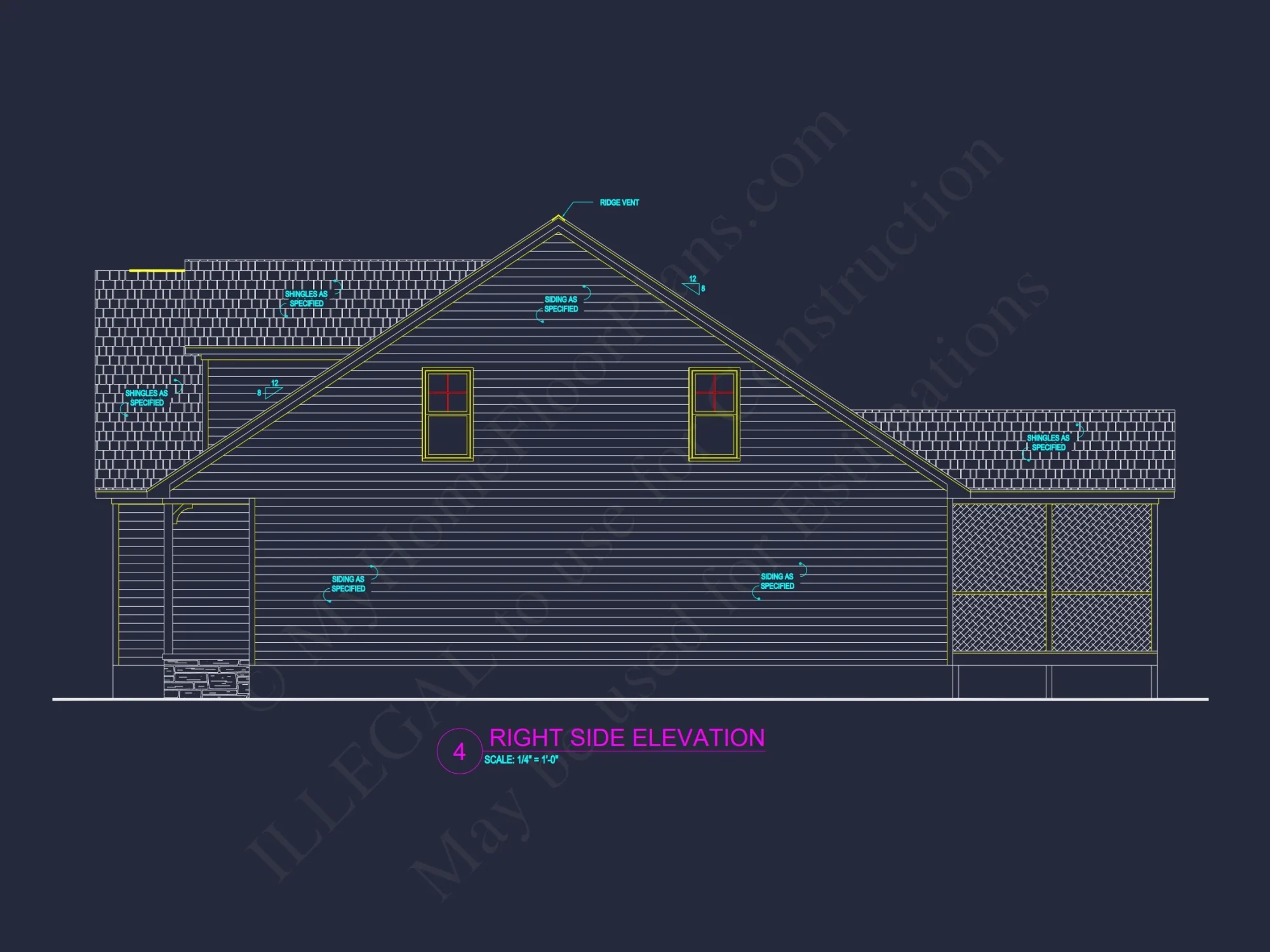 Craftsman house Plan: 1.5 Story Floor Design with CAD Blueprint