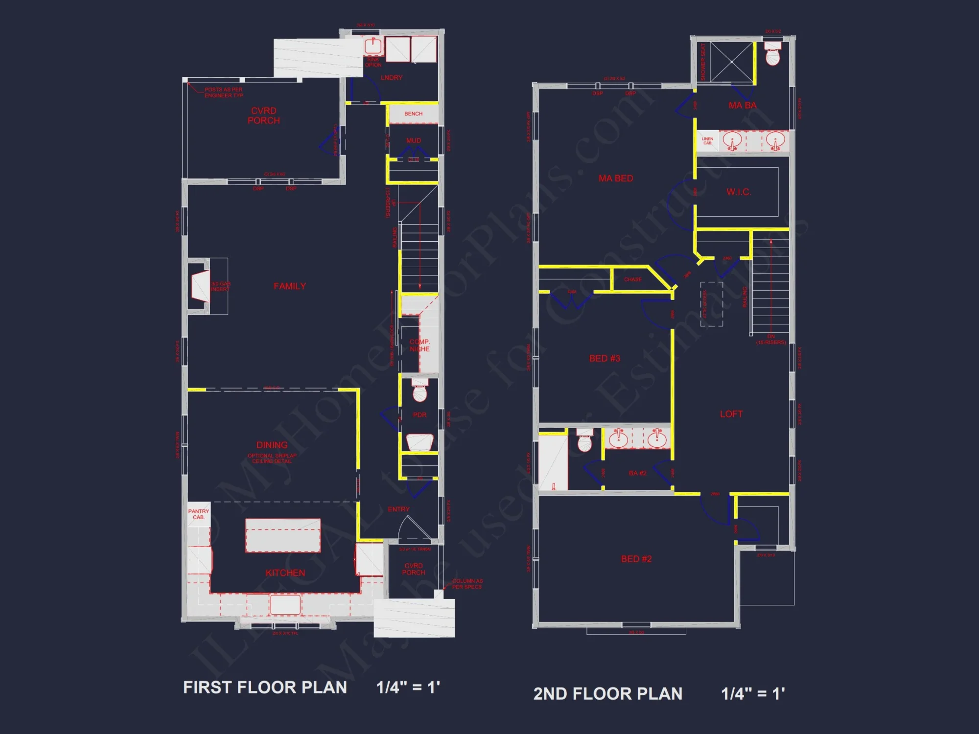 Modern 2-Story house Plan with Open Floor Plan and Mudroom