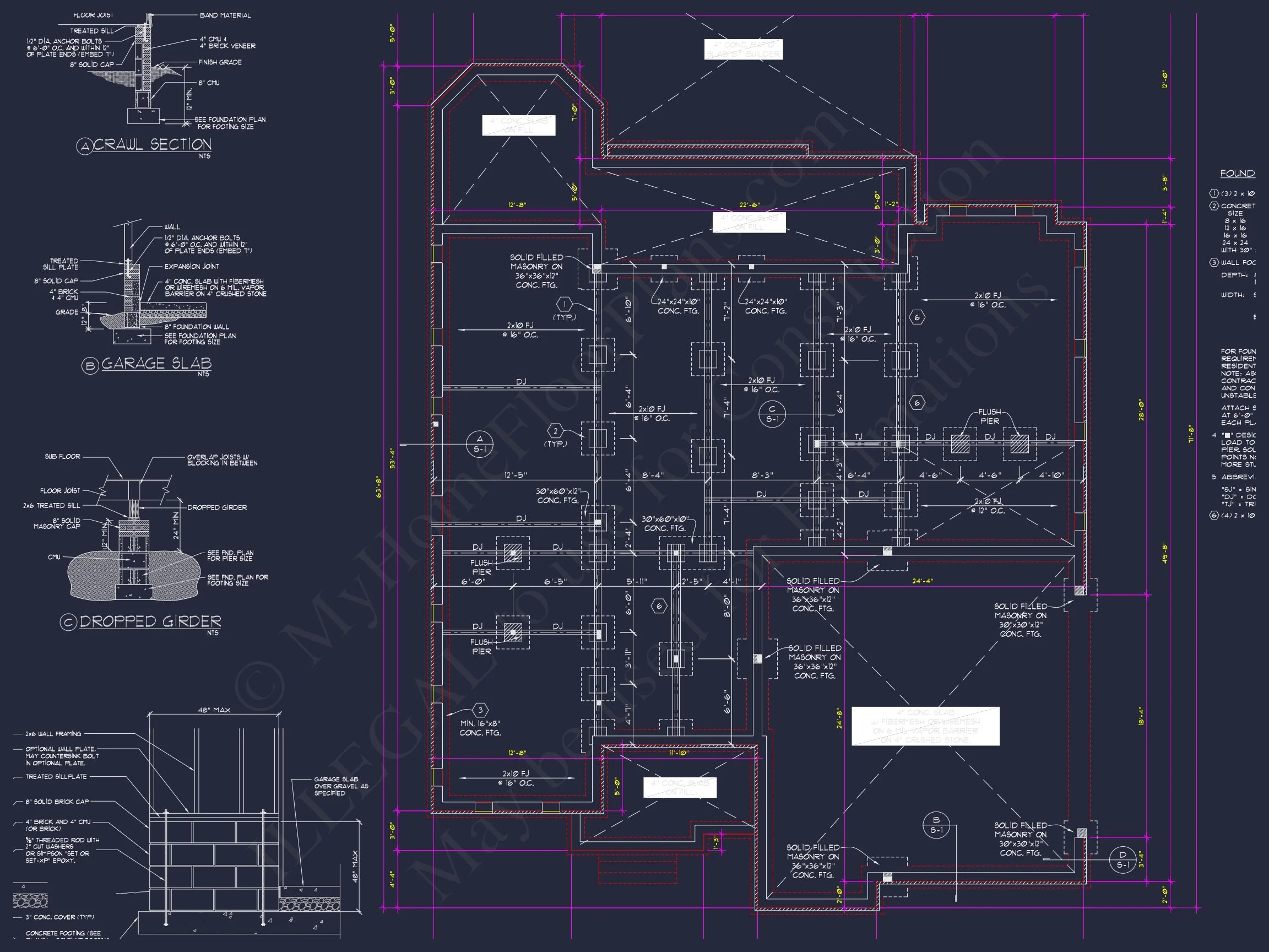 Spacious 2-Story house Floor Plan with 4 Bedrooms and CAD Design
