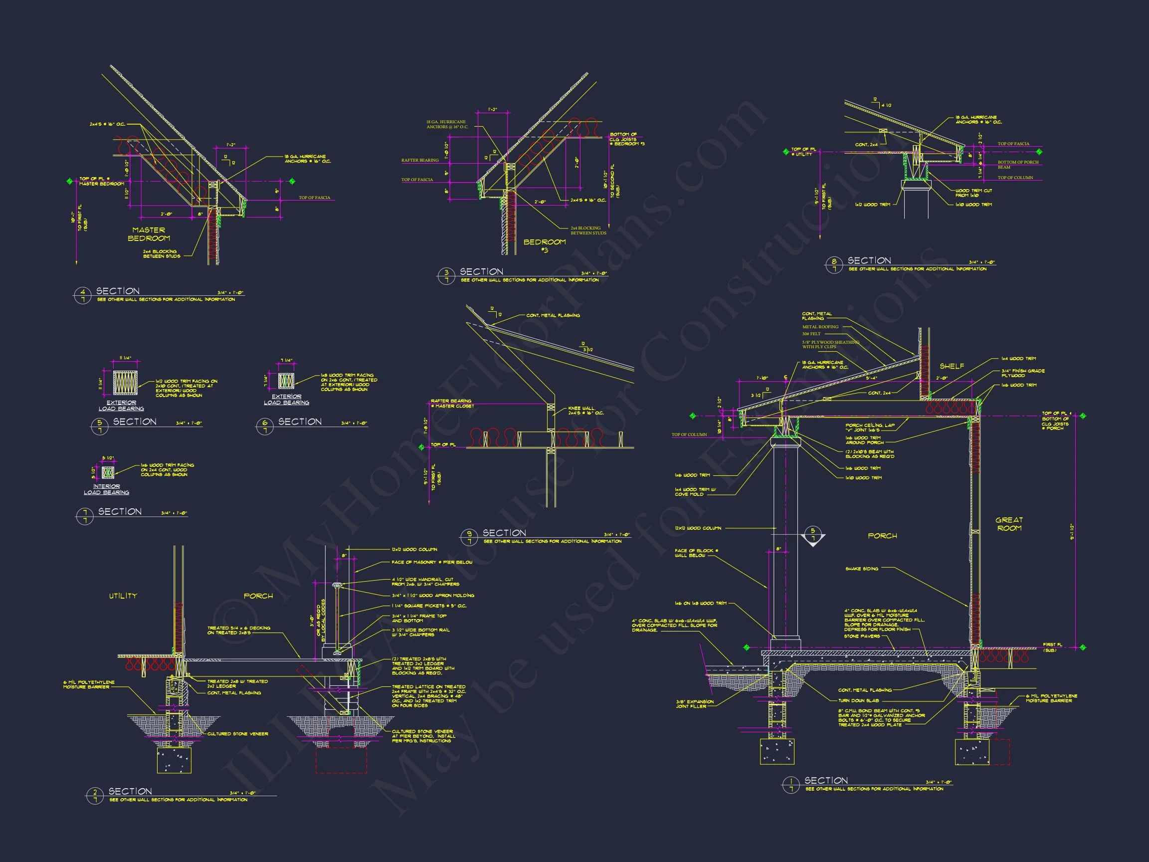Spacious 2-Story house Floor Plan with 4 Bedrooms and CAD Design