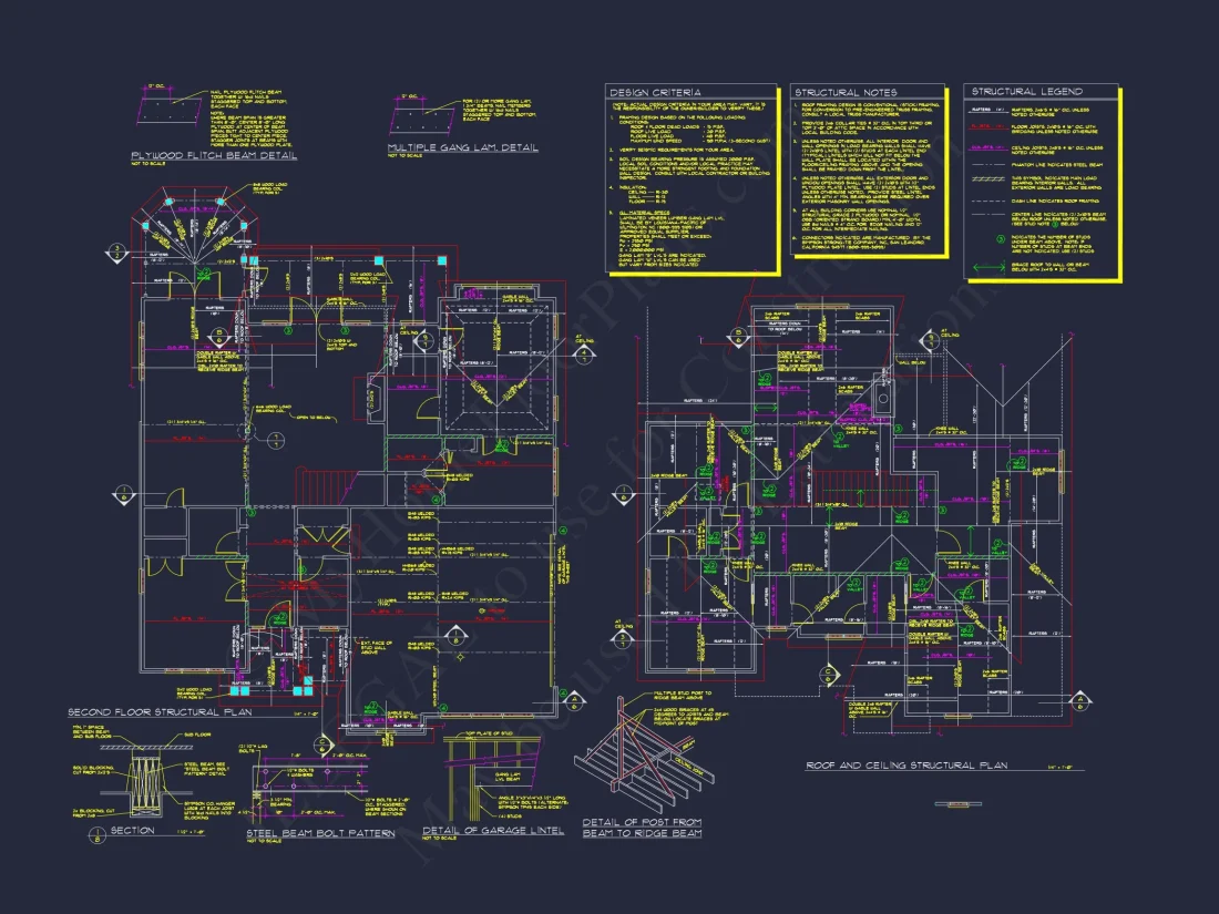 Spacious 2-Story house Floor Plan with 4 Bedrooms and CAD Design