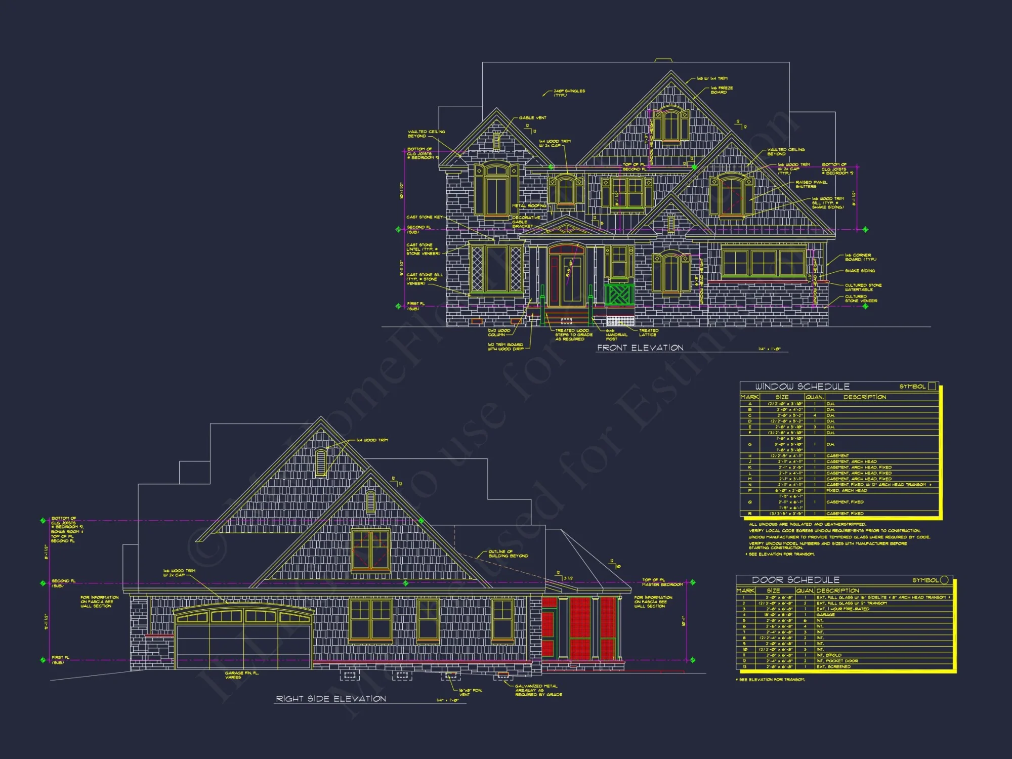 Spacious 2-Story house Floor Plan with 4 Bedrooms and CAD Design