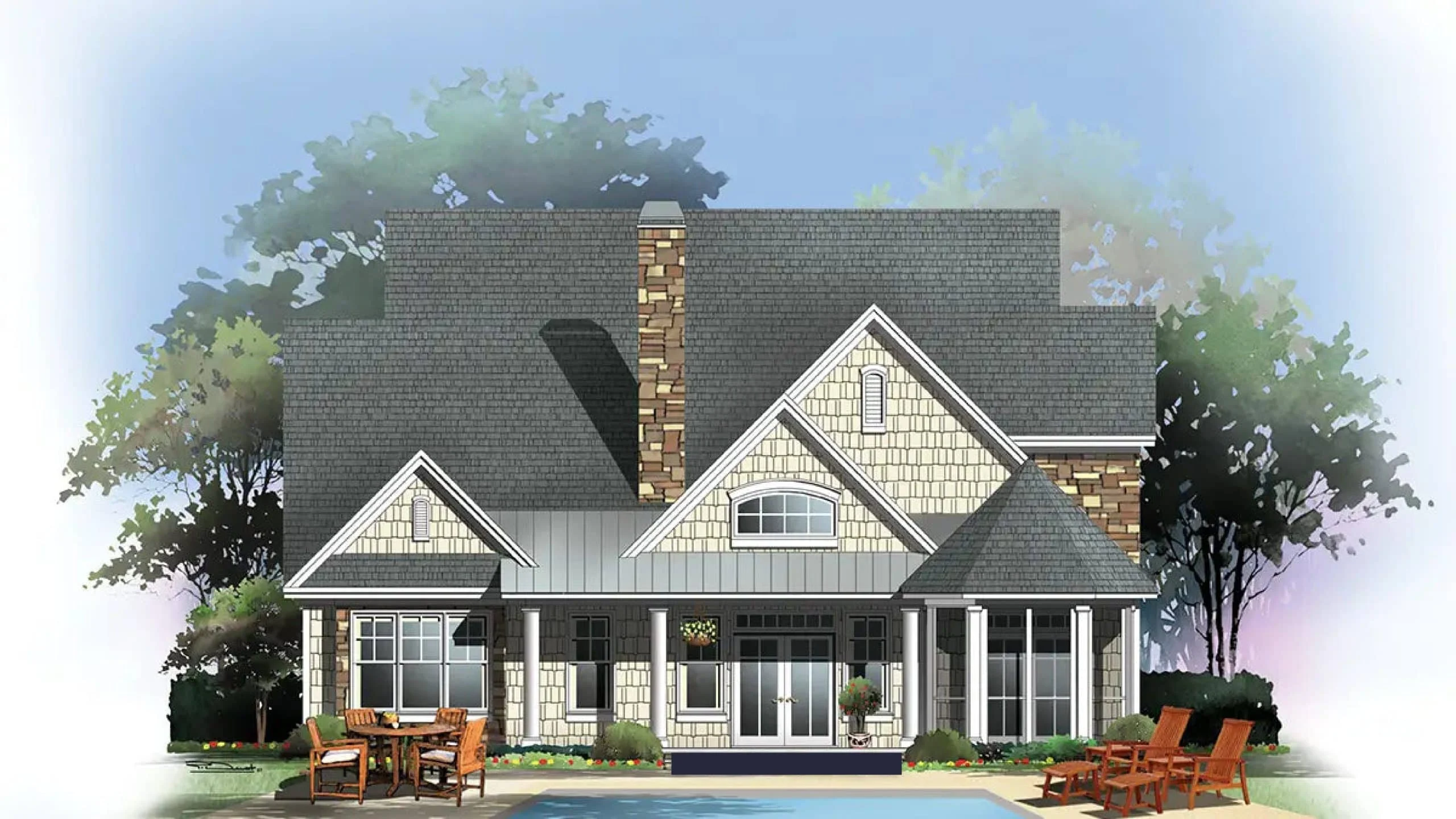 Spacious 2-Story house Floor Plan with 4 Bedrooms and CAD Design