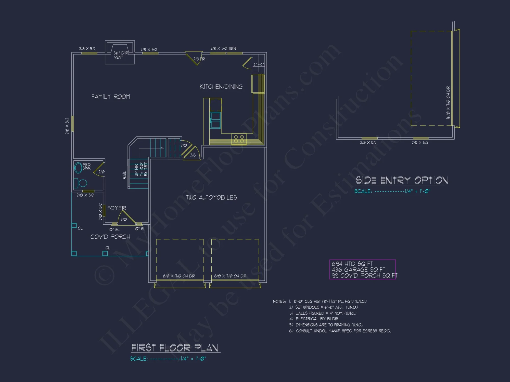 Classic Two-Story house Plan with CAD Designs and Blueprints
