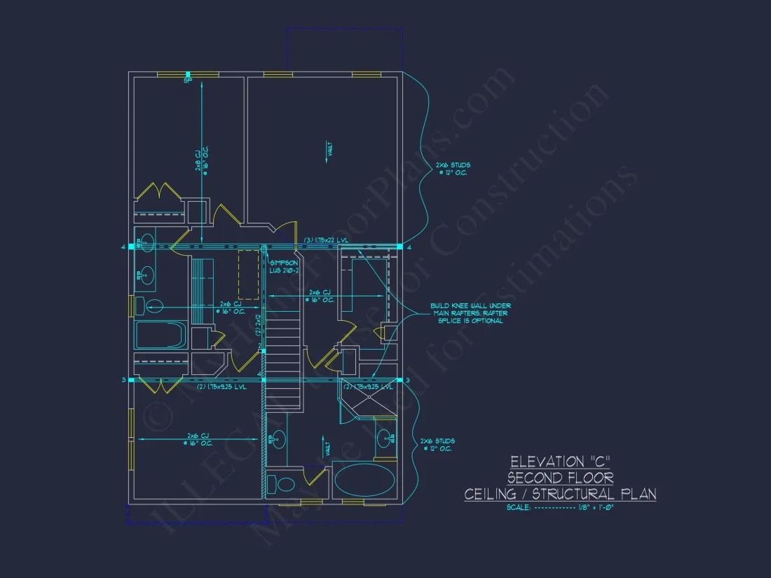 Modern house Plan: 2-Story Floor Plan with CAD Designs