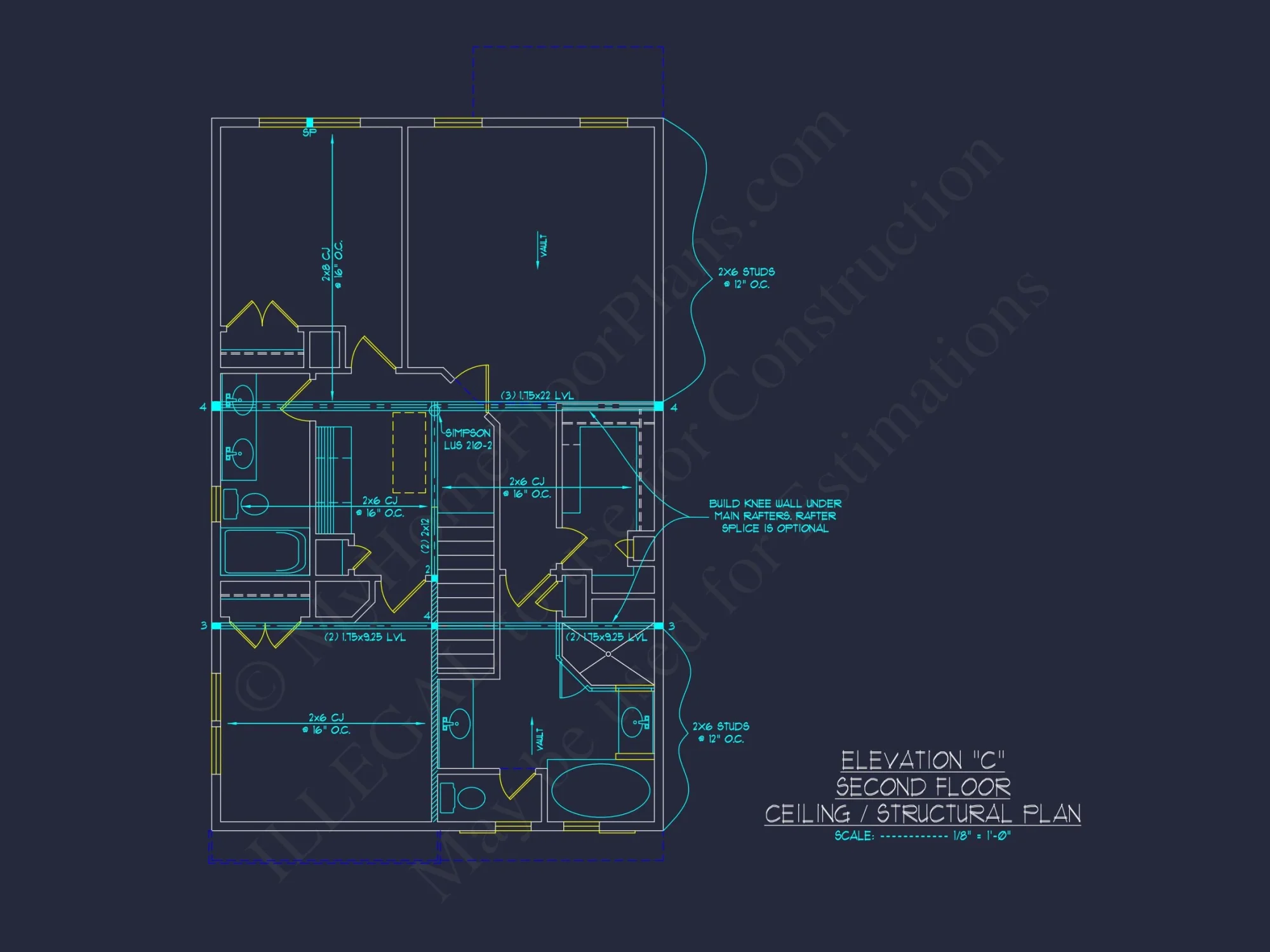 Modern house Plan: 2-Story Floor Plan with CAD Designs