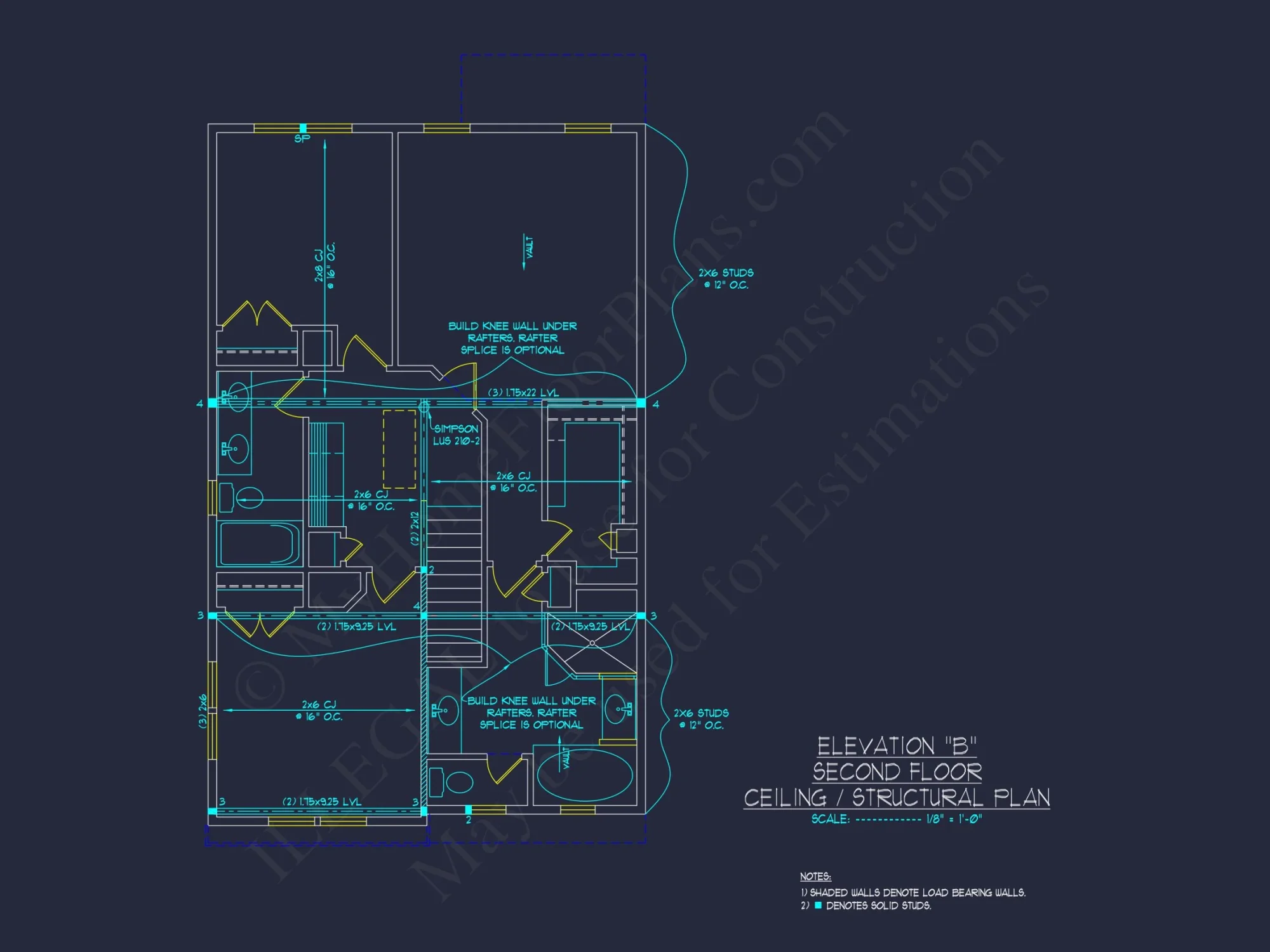 Modern house Plan: 2-Story Floor Plan with CAD Designs
