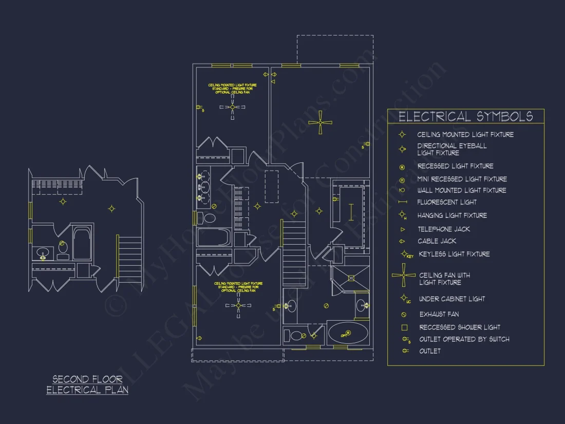 Modern house Plan: 2-Story Floor Plan with CAD Designs