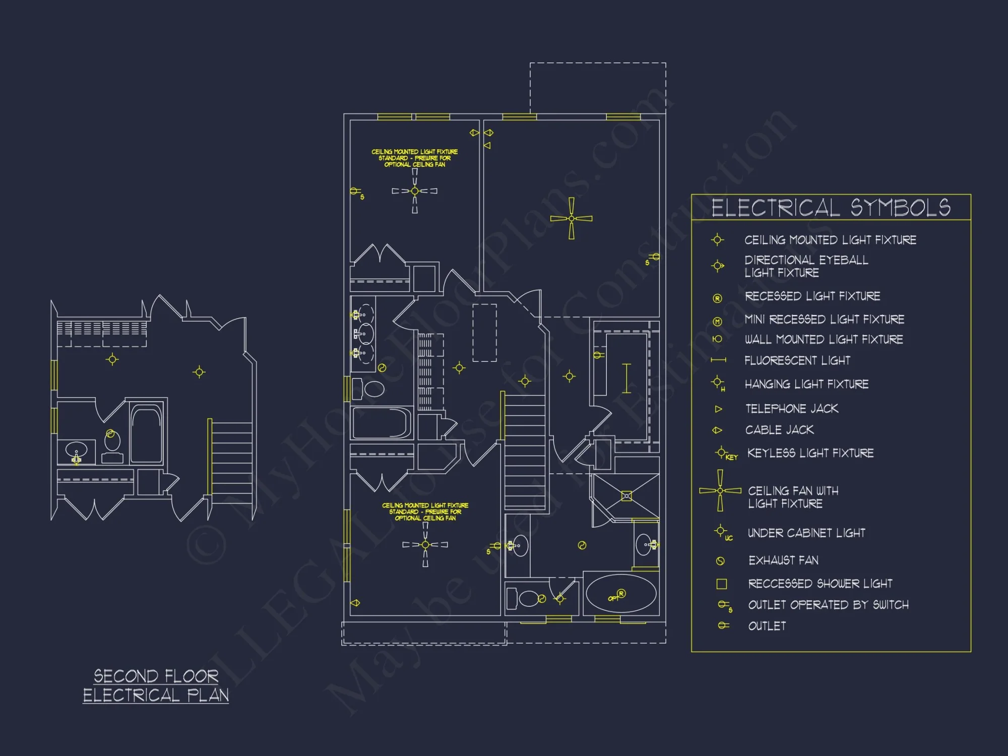 Modern house Plan: 2-Story Floor Plan with CAD Designs