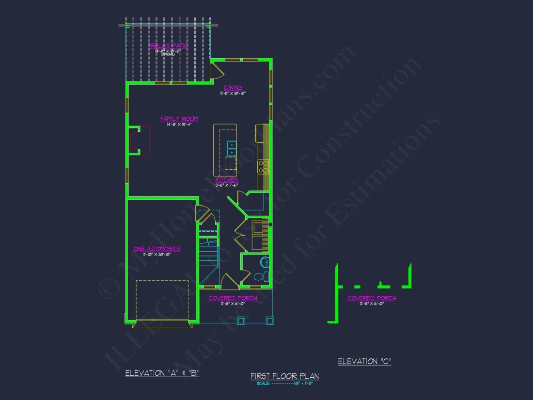 Modern house Plan: 2-Story Floor Plan with CAD Designs