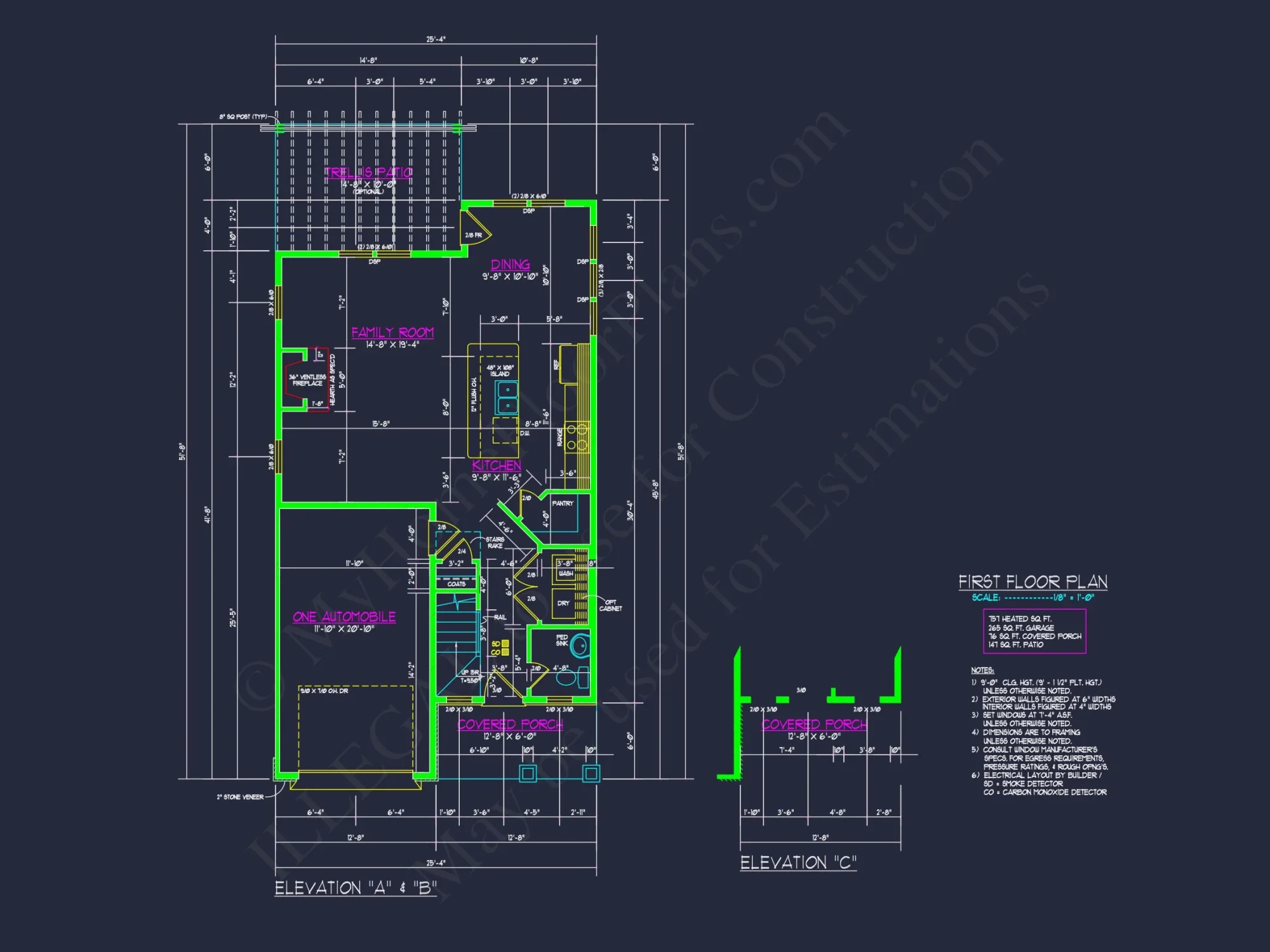 Modern house Plan: 2-Story Floor Plan with CAD Designs
