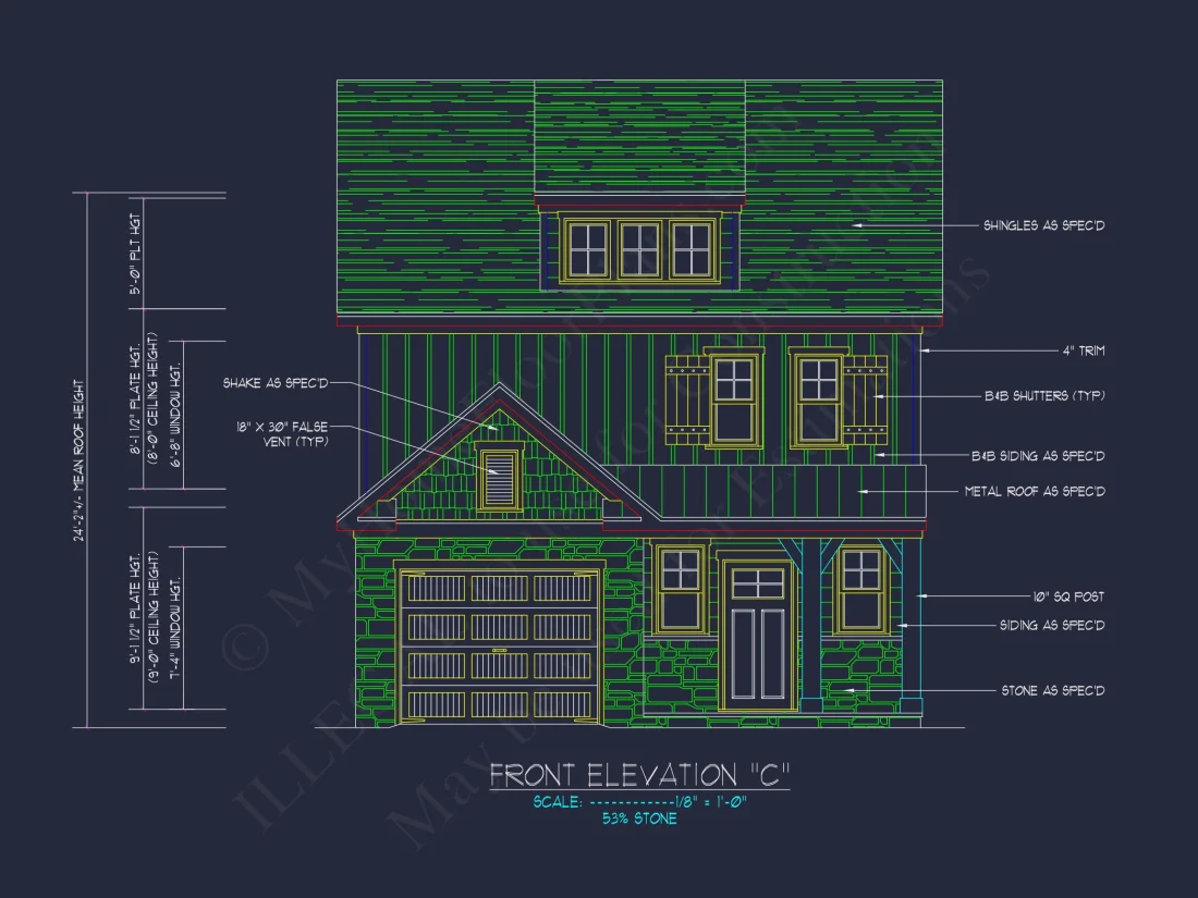 Modern house Plan: 2-Story Floor Plan with CAD Designs