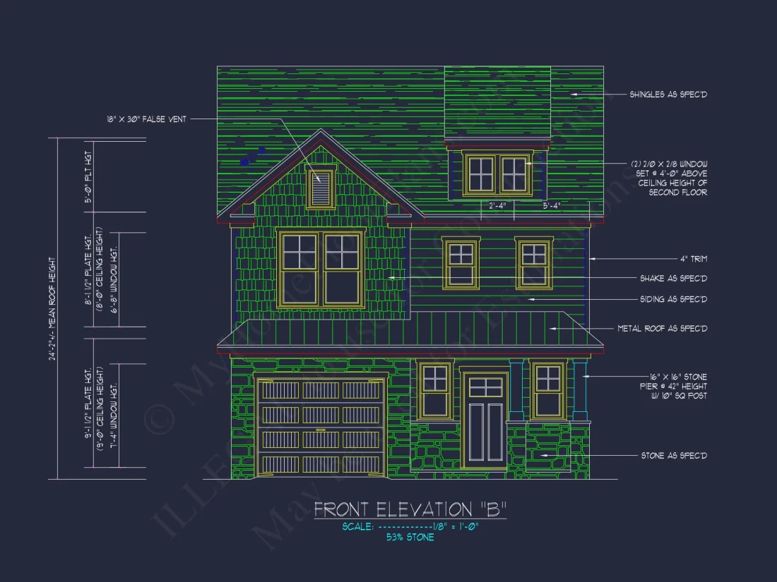 Modern house Plan: 2-Story Floor Plan with CAD Designs