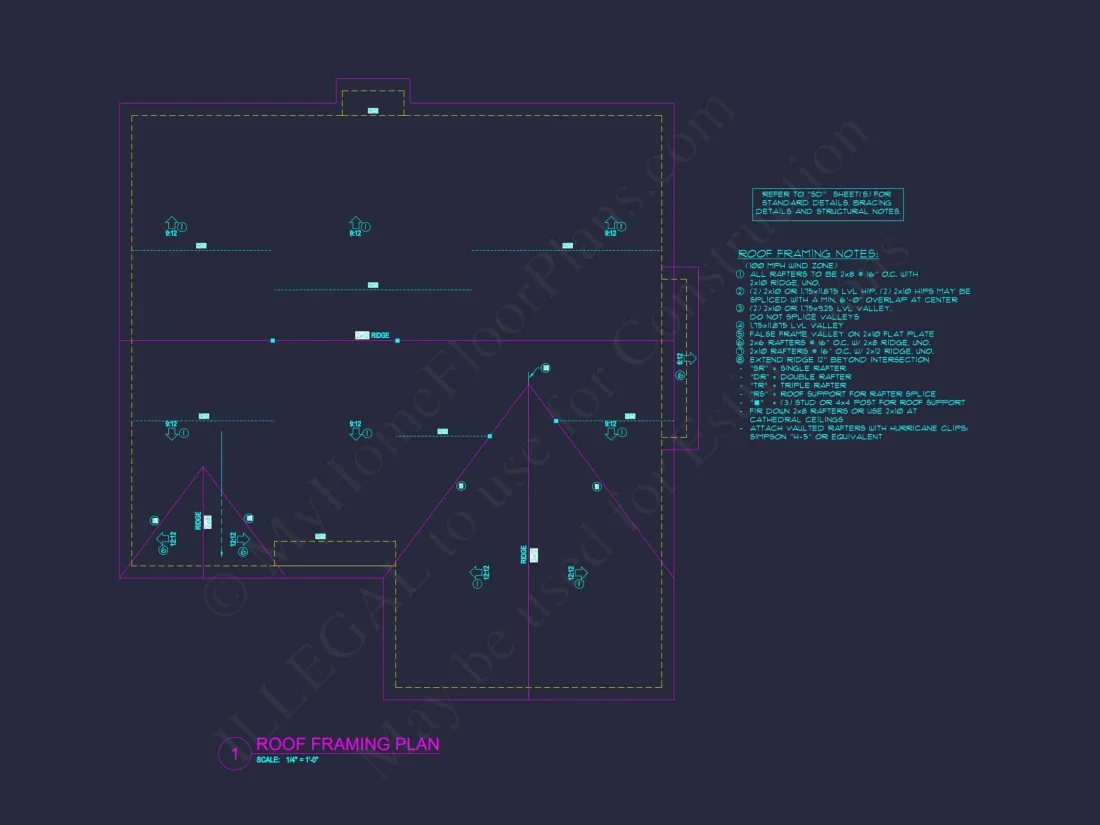 Craftsman house Floor Plan with CAD & Blueprint Designs
