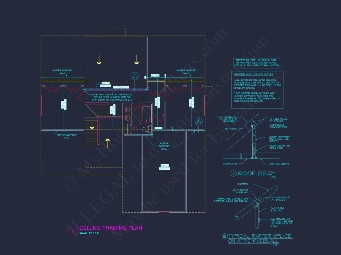 Craftsman house Floor Plan with CAD & Blueprint Designs