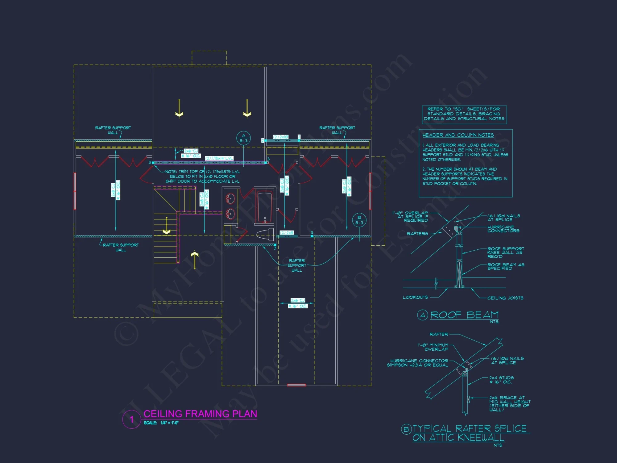 Craftsman house Floor Plan with CAD & Blueprint Designs