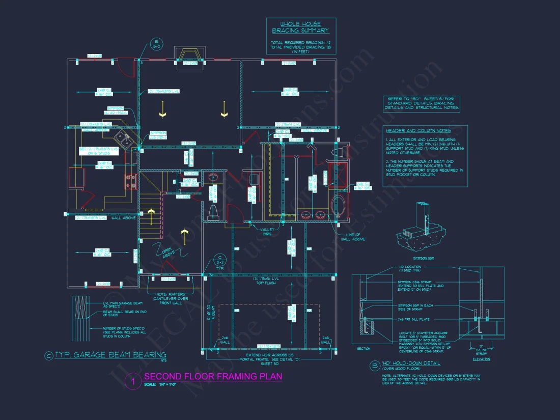 Craftsman house Floor Plan with CAD & Blueprint Designs