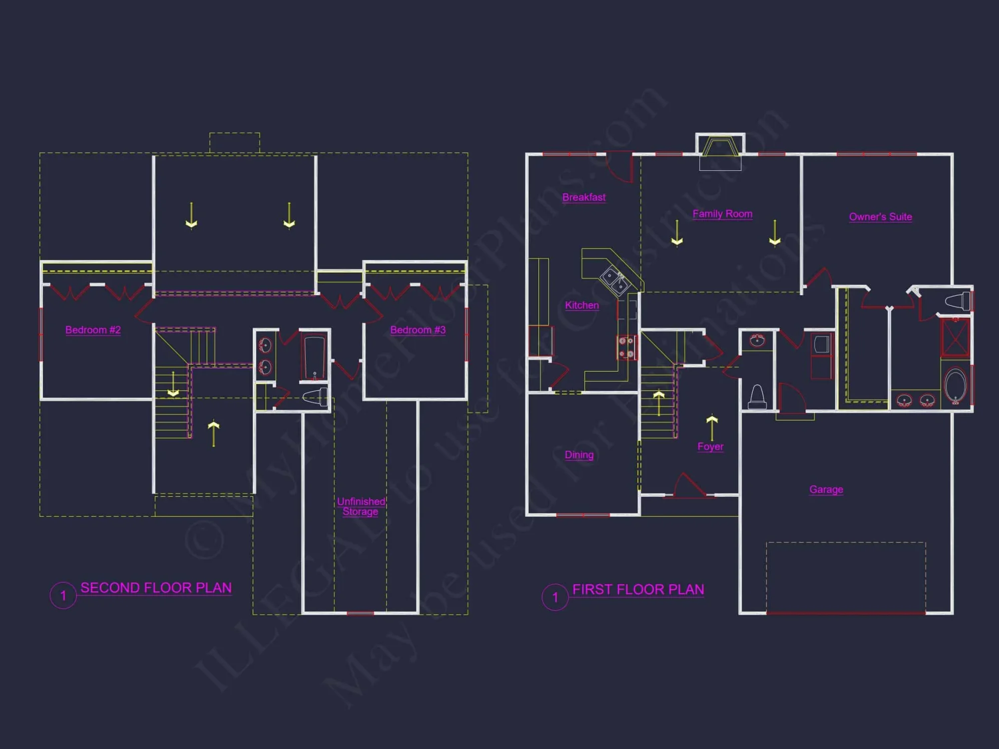 Craftsman house Floor Plan with CAD & Blueprint Designs