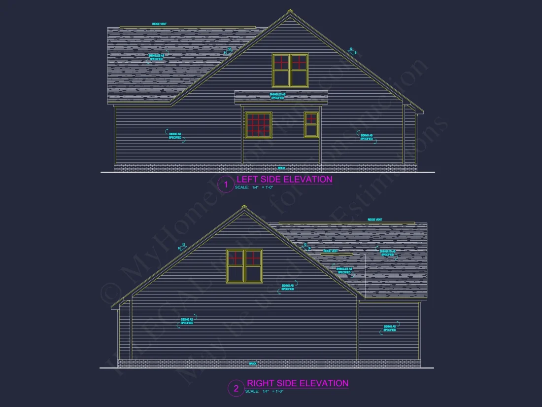 Craftsman house Floor Plan with CAD & Blueprint Designs