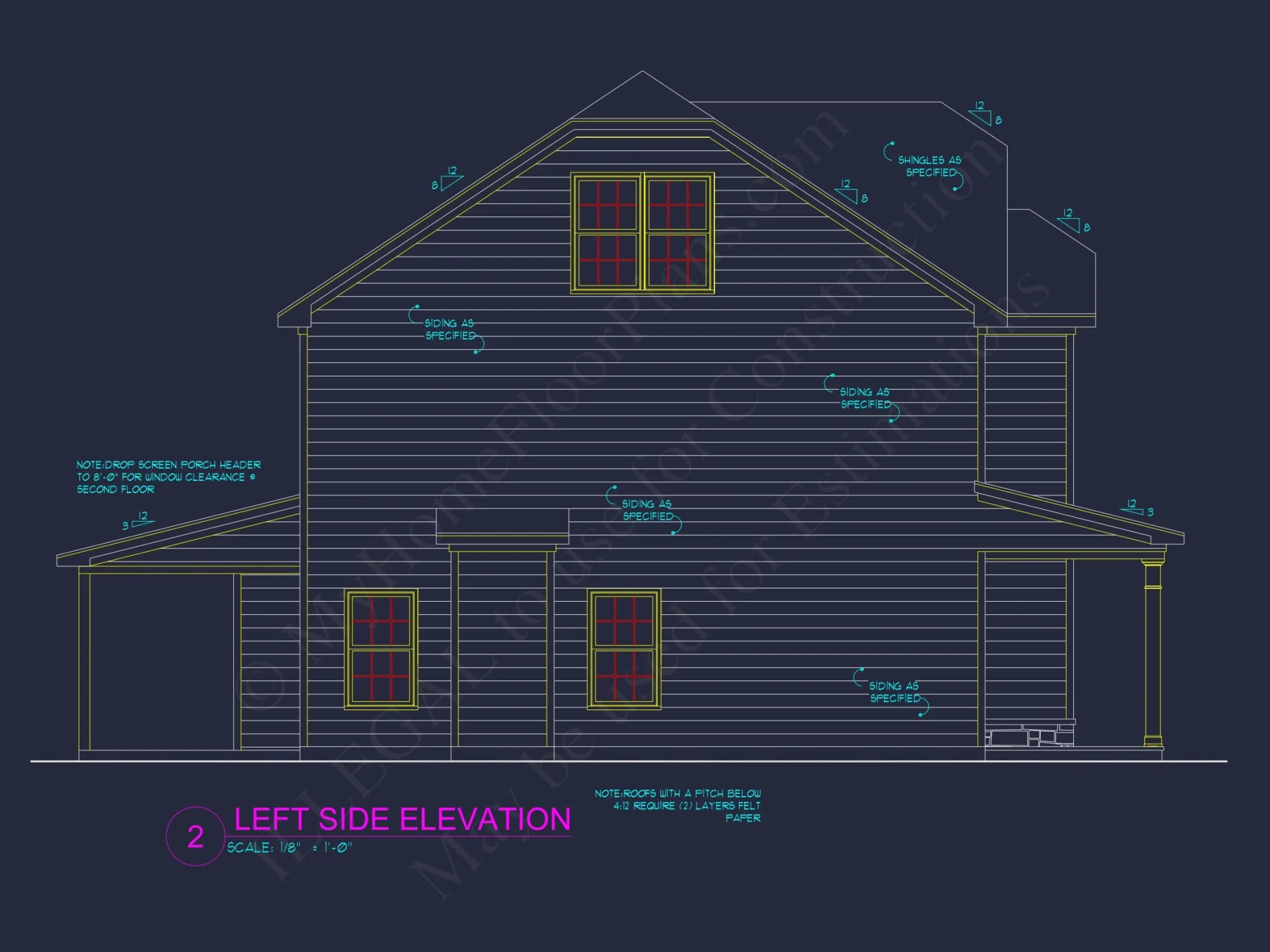 Modern Suburban house Plan with 2.5 Floors and Garage