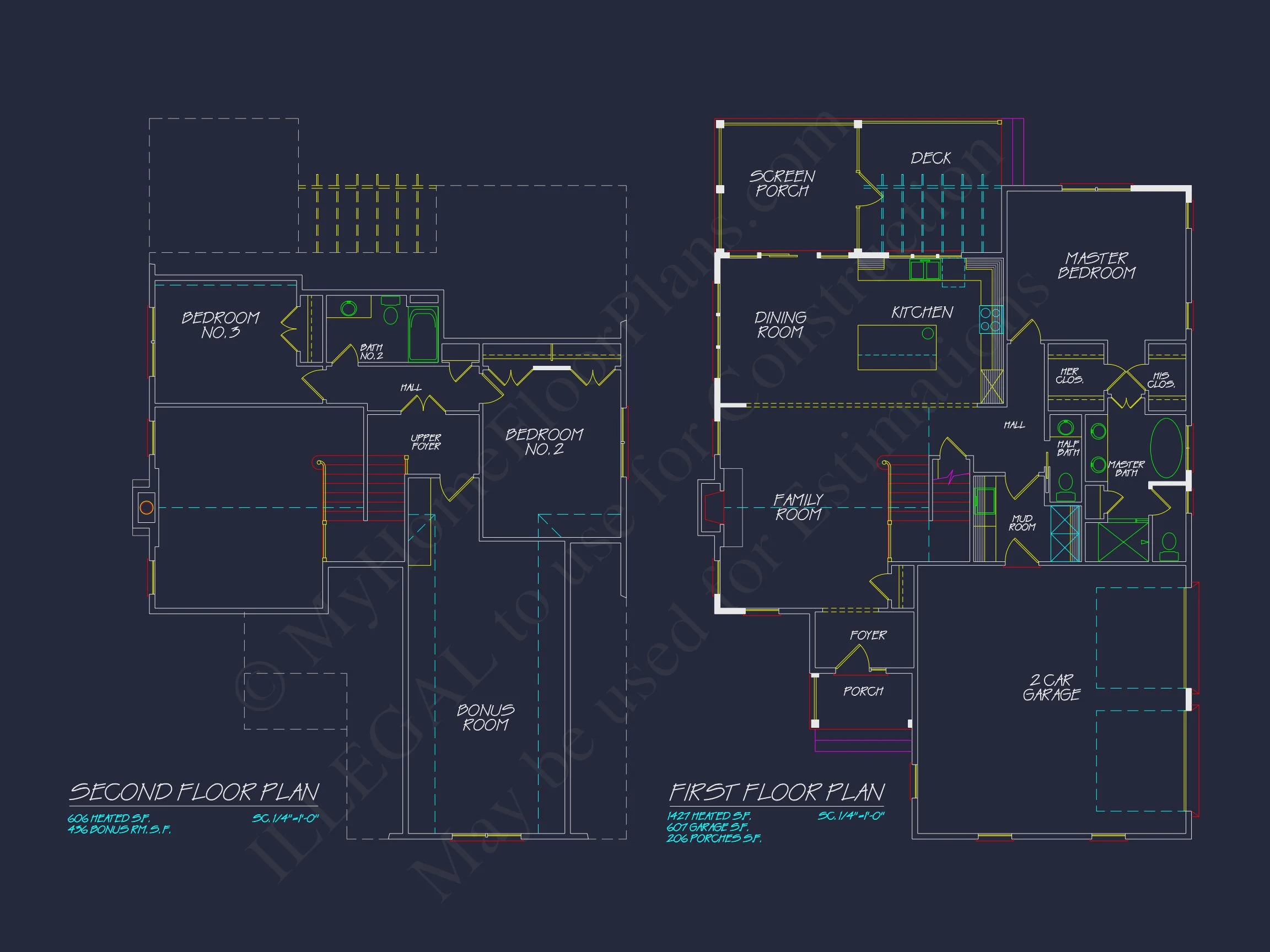 15-1496 HOUSE PLAN - Cape Cod Home Plan - 3-Bed, 2.5-Bath, 2,033 SF 62 "Detailed CAD designs and architectural blueprints"