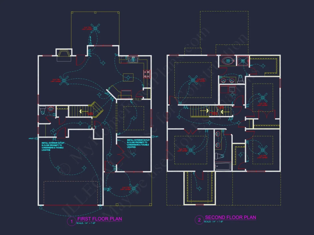 "Modern suburban house showcasing spacious floor plans and CAD designs"