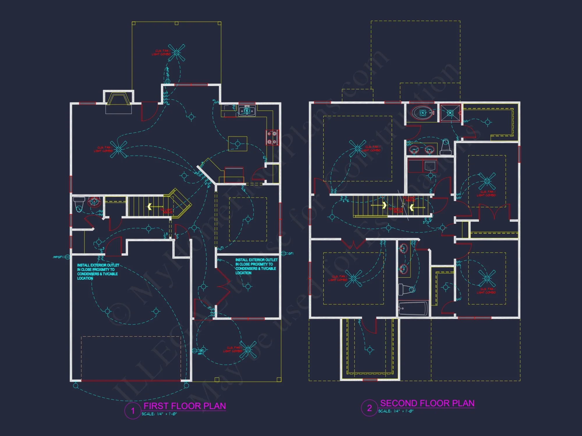 "Modern suburban house showcasing spacious floor plans and CAD designs"