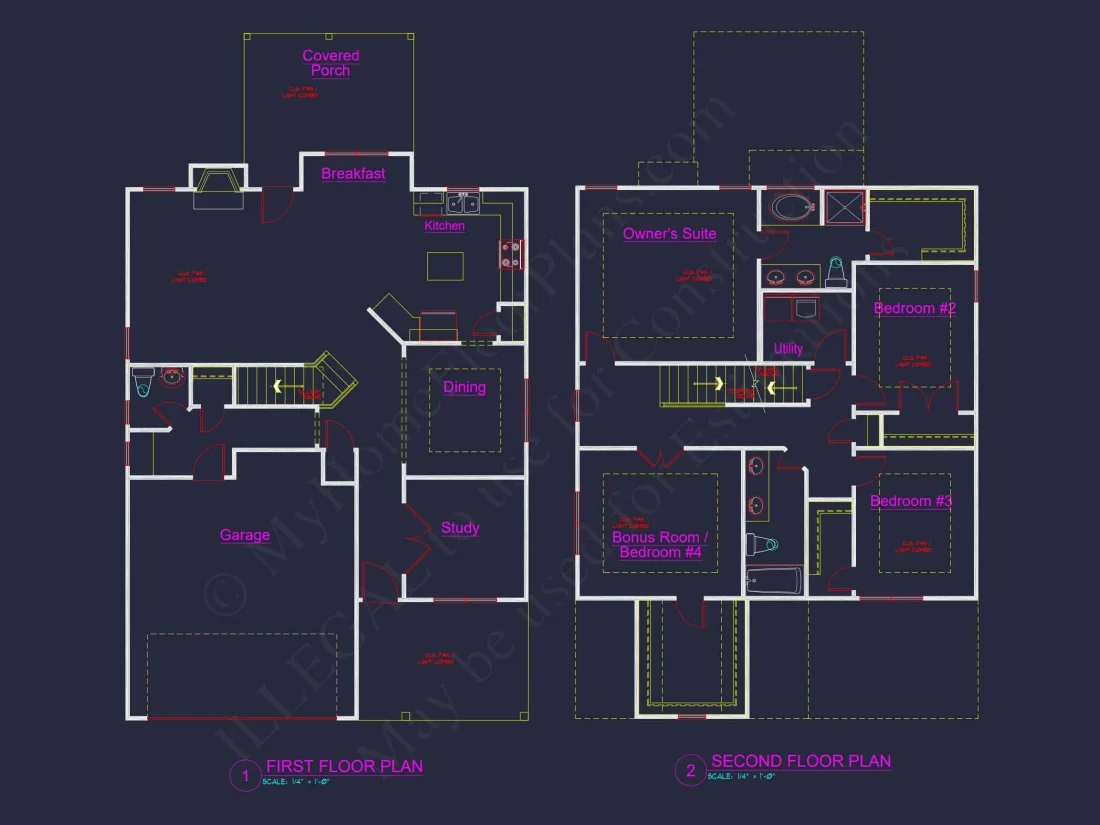 Modern Suburban house Plan with Spacious Floor Plans and CAD Designs