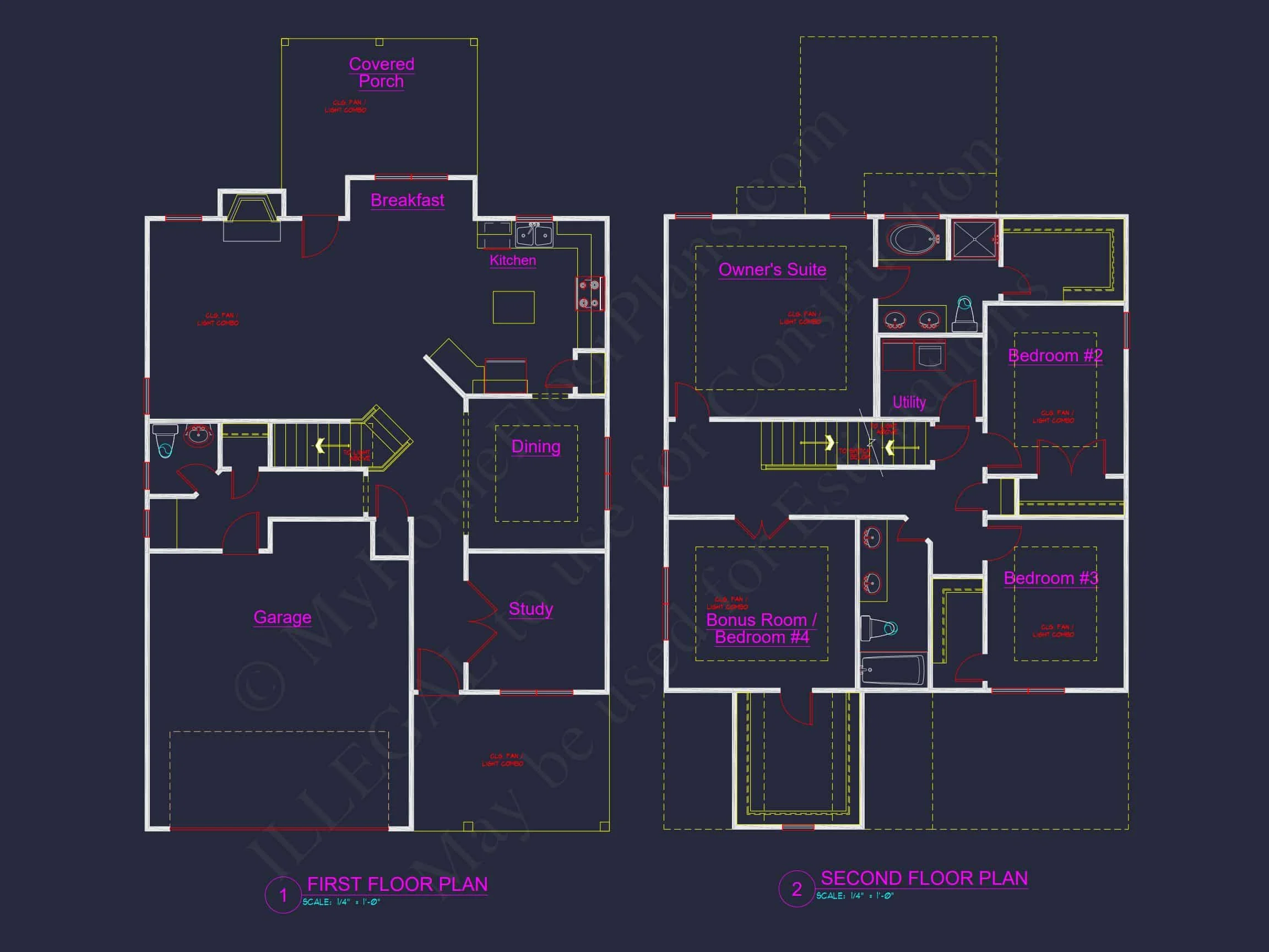 Modern Suburban house Plan with Spacious Floor Plans and CAD Designs