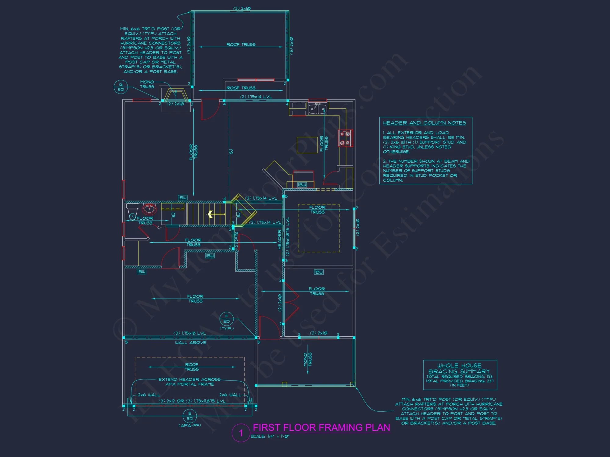 Craftsman house Plan: 2-Story Floor Plan with 4 Beds & CAD Designs