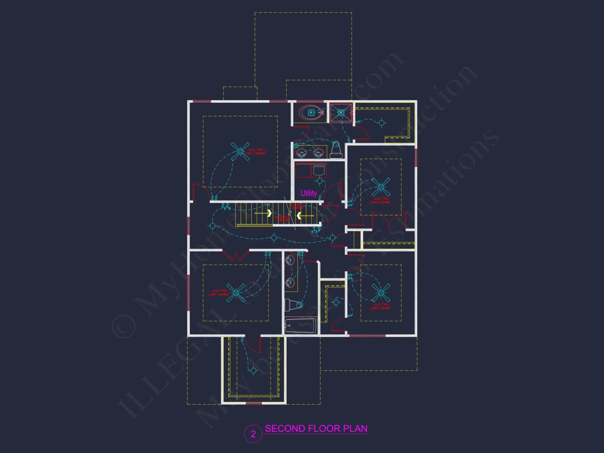 Craftsman house Plan: 2-Story Floor Plan with 4 Beds & CAD Designs