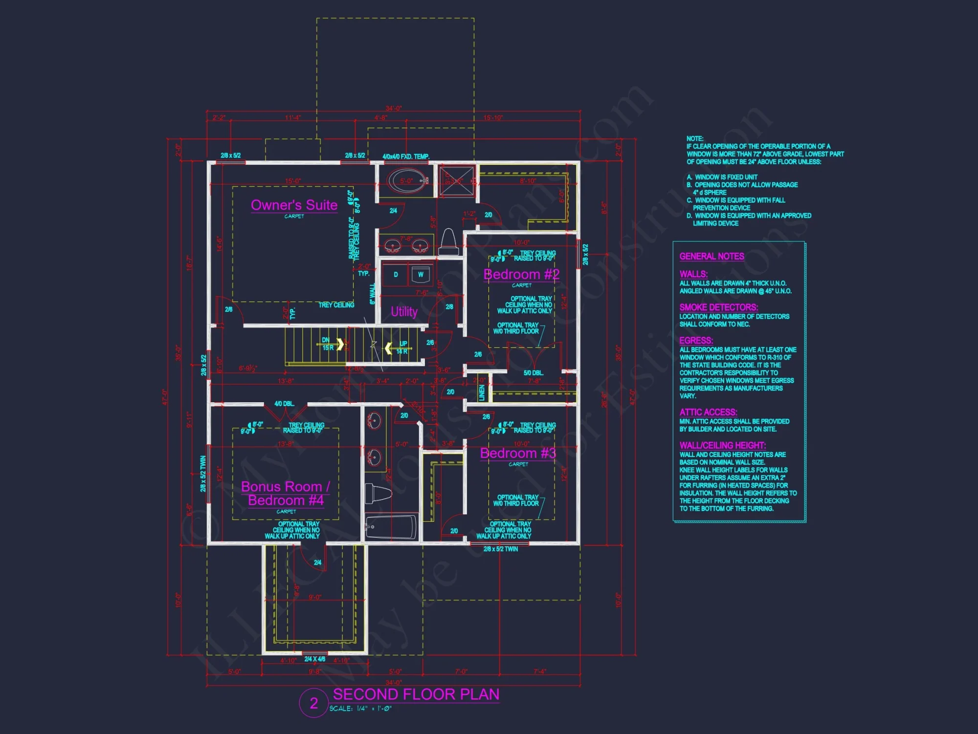 Craftsman house Plan: 2-Story Floor Plan with 4 Beds & CAD Designs