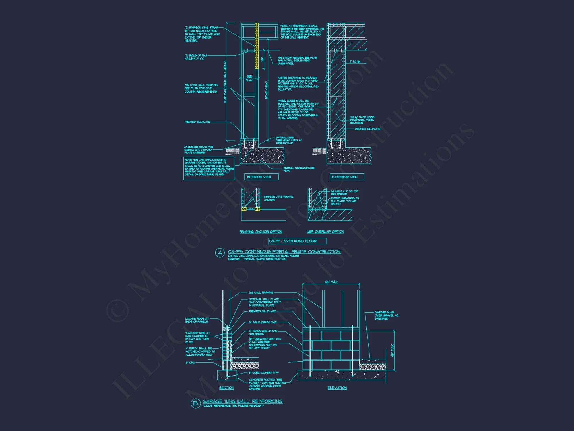 Craftsman house Plan CAD Blueprint with Spacious Floor Designs