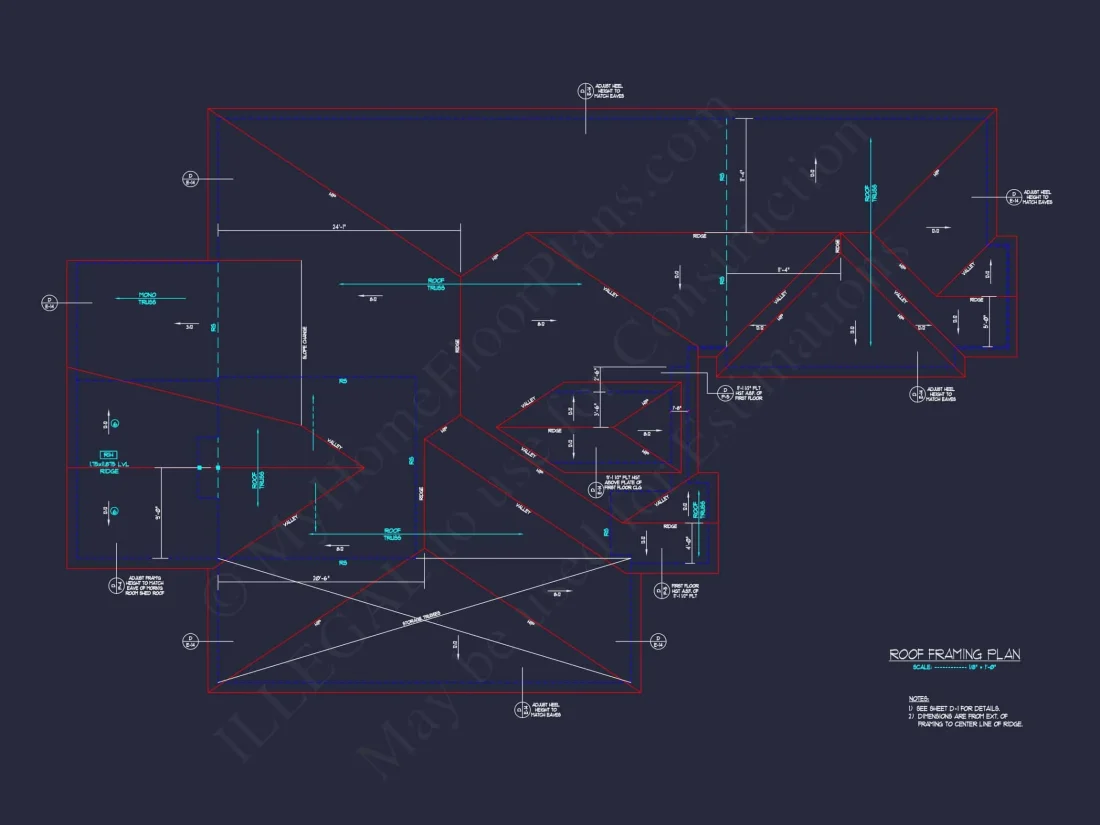 Craftsman house Plan CAD Blueprint with Spacious Floor Designs