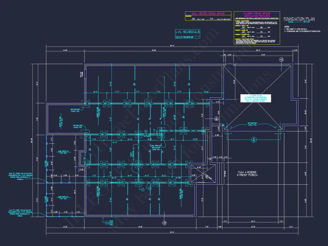 Craftsman house Plan CAD Blueprint with Spacious Floor Designs