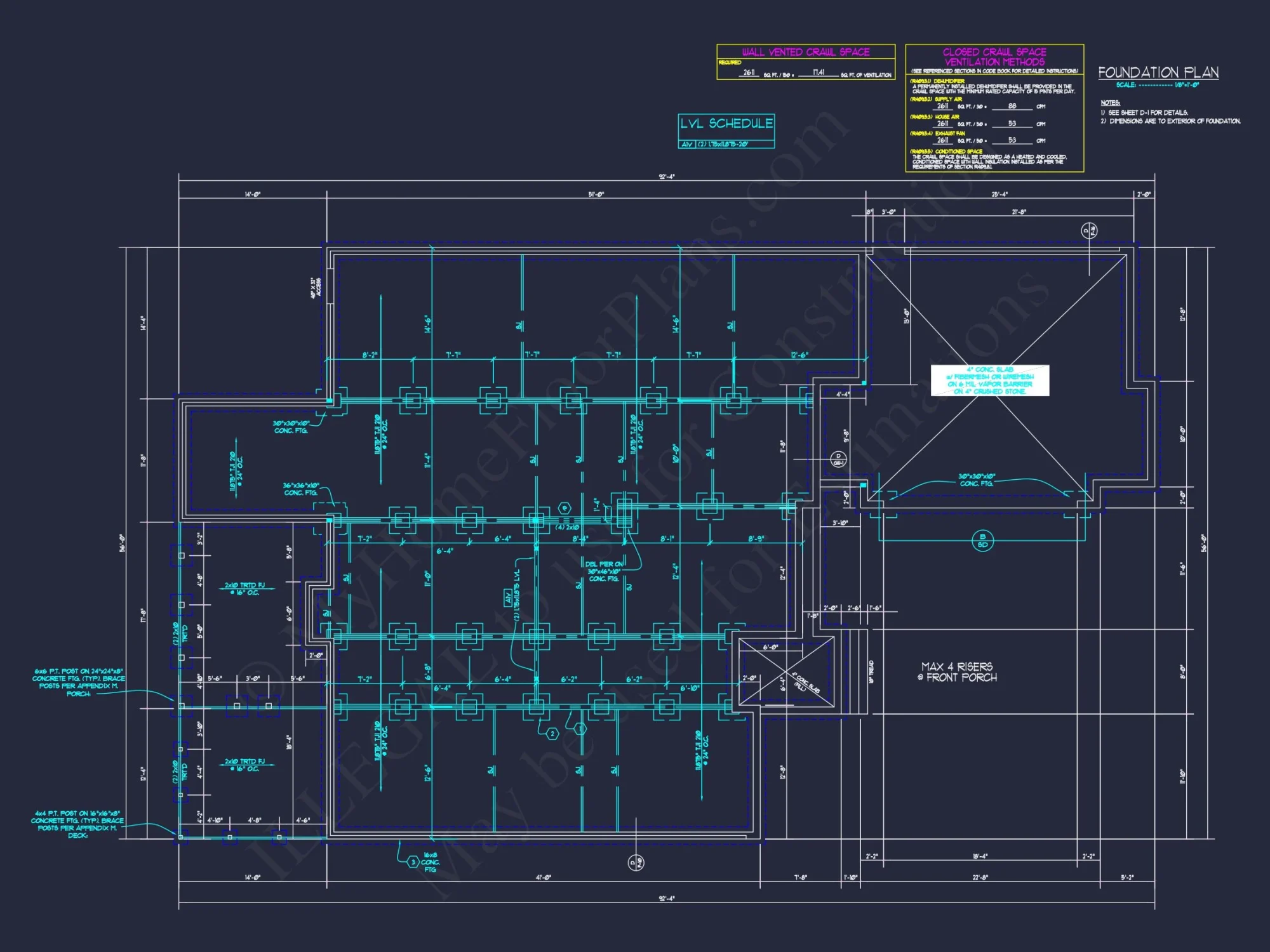 Craftsman house Plan CAD Blueprint with Spacious Floor Designs