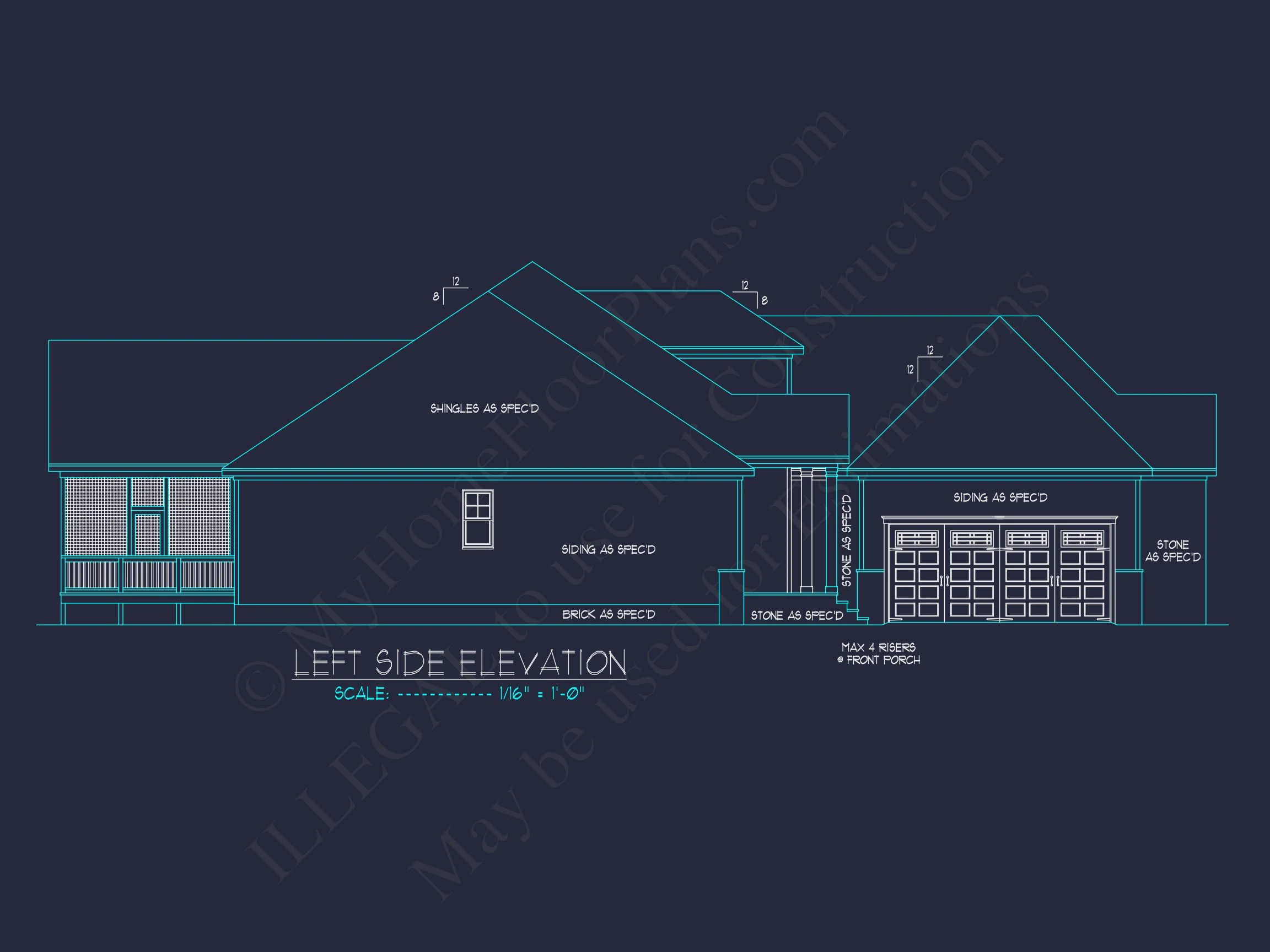15-1353 HOUSE PLAN - Craftsman House Plan CAD Blueprint with Spacious Floor Designs 4 Craftsman house Plan CAD Blueprint with Spacious Floor Designs