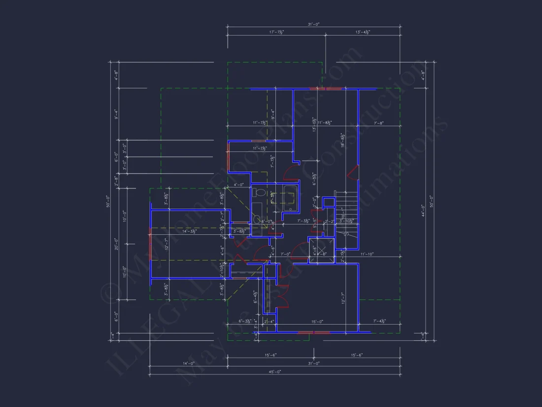 Coastal Beach House Floor Plan with 2.5 Stories and CAD Design