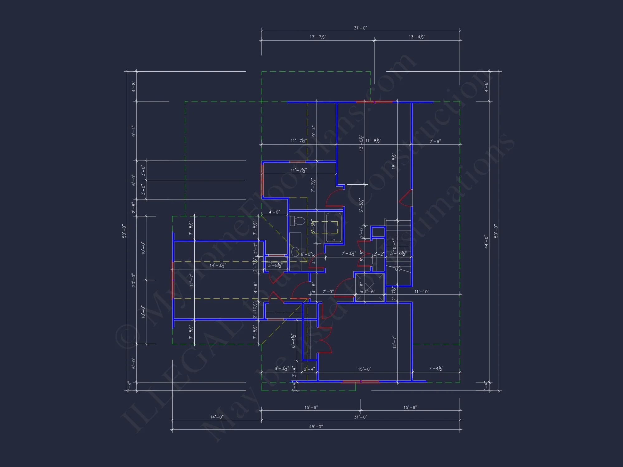 Coastal Beach House Floor Plan with 2.5 Stories and CAD Design