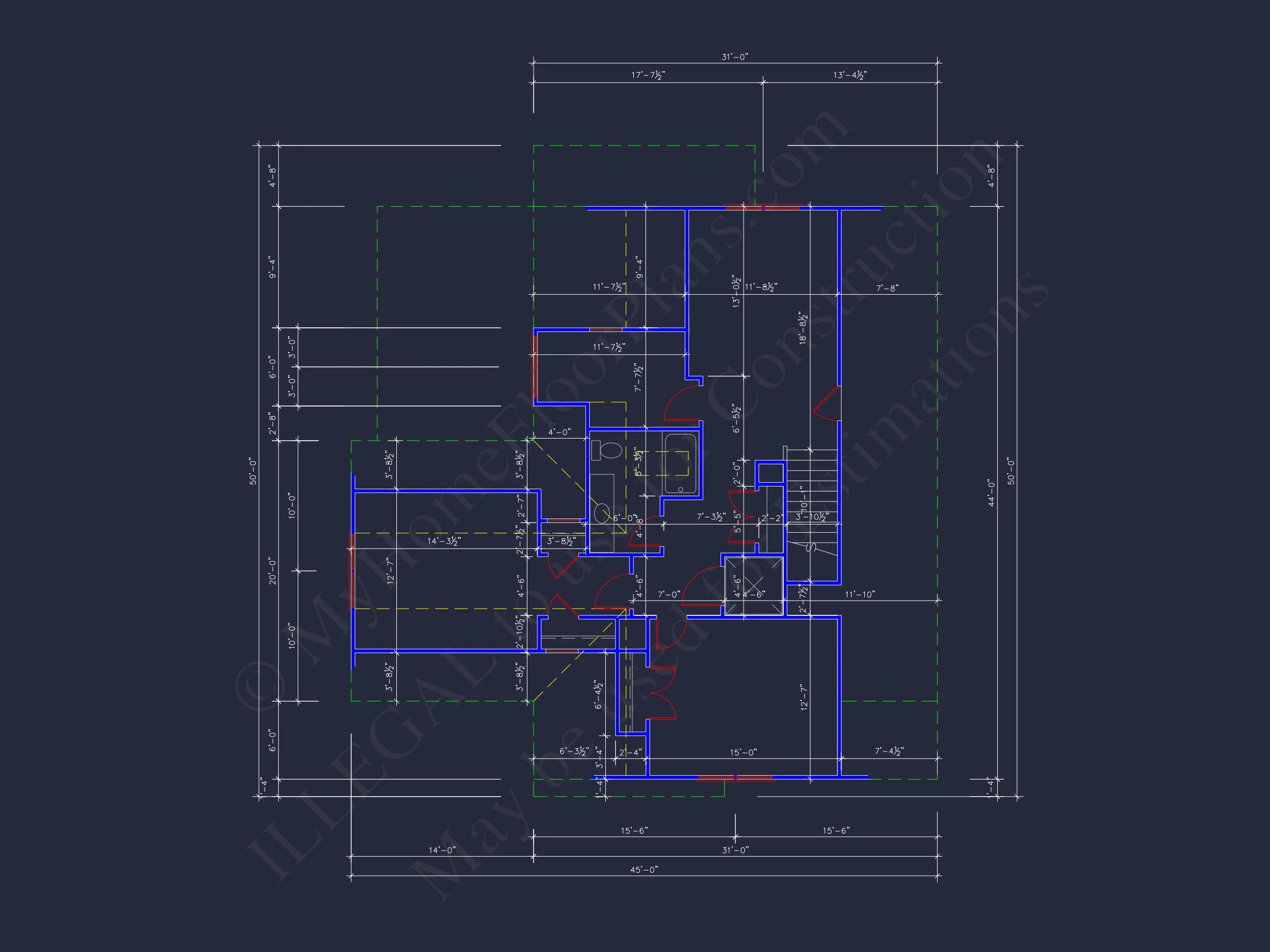 Coastal Beach House Floor Plan with 2.5 Stories and CAD Design