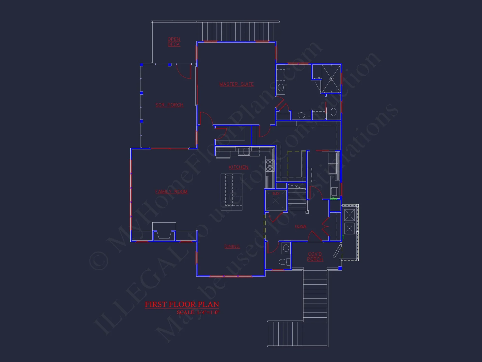 Coastal Beach House Floor Plan with 2.5 Stories and CAD Design