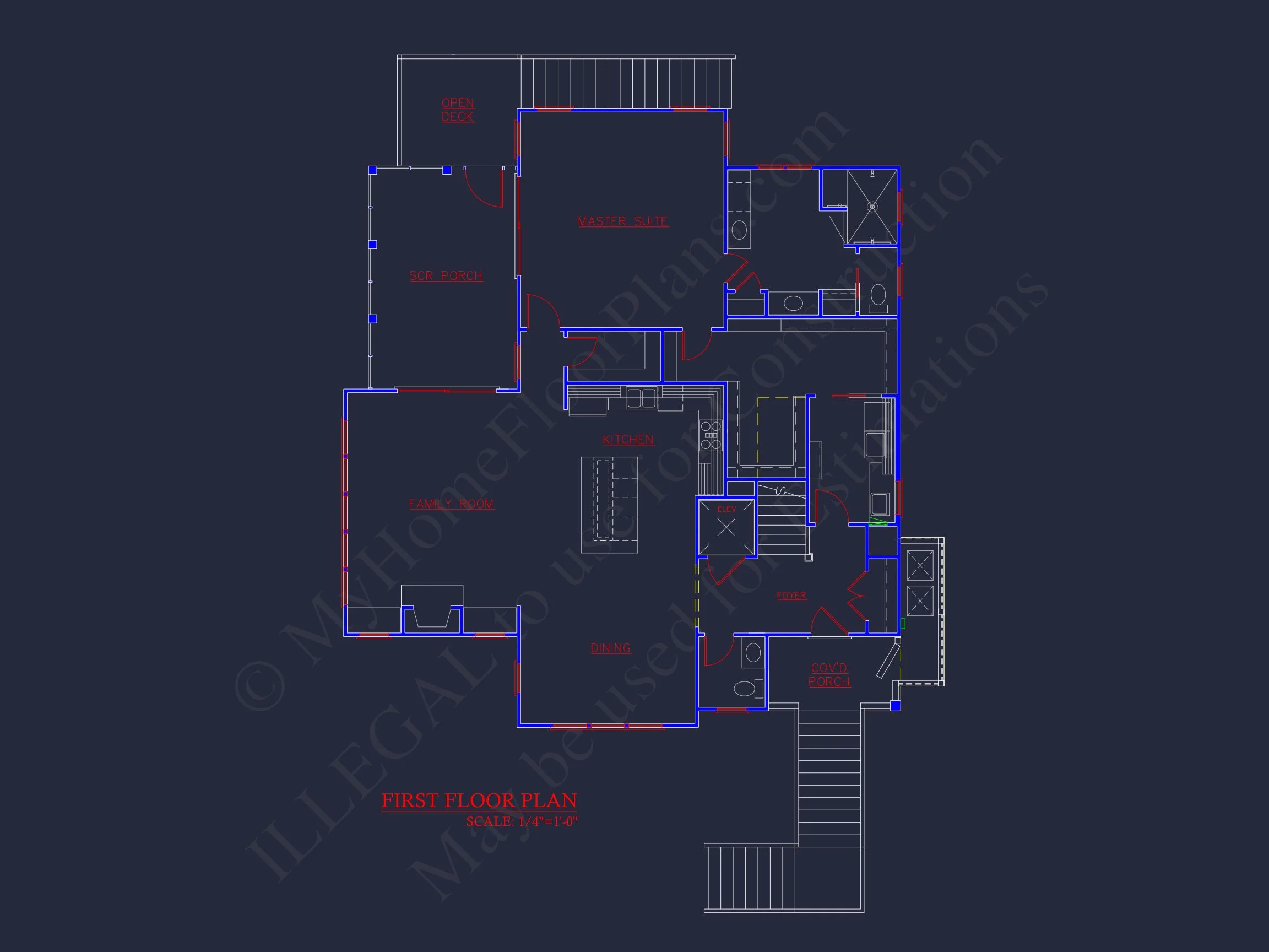 Coastal Beach House Floor Plan with 2.5 Stories and CAD Design