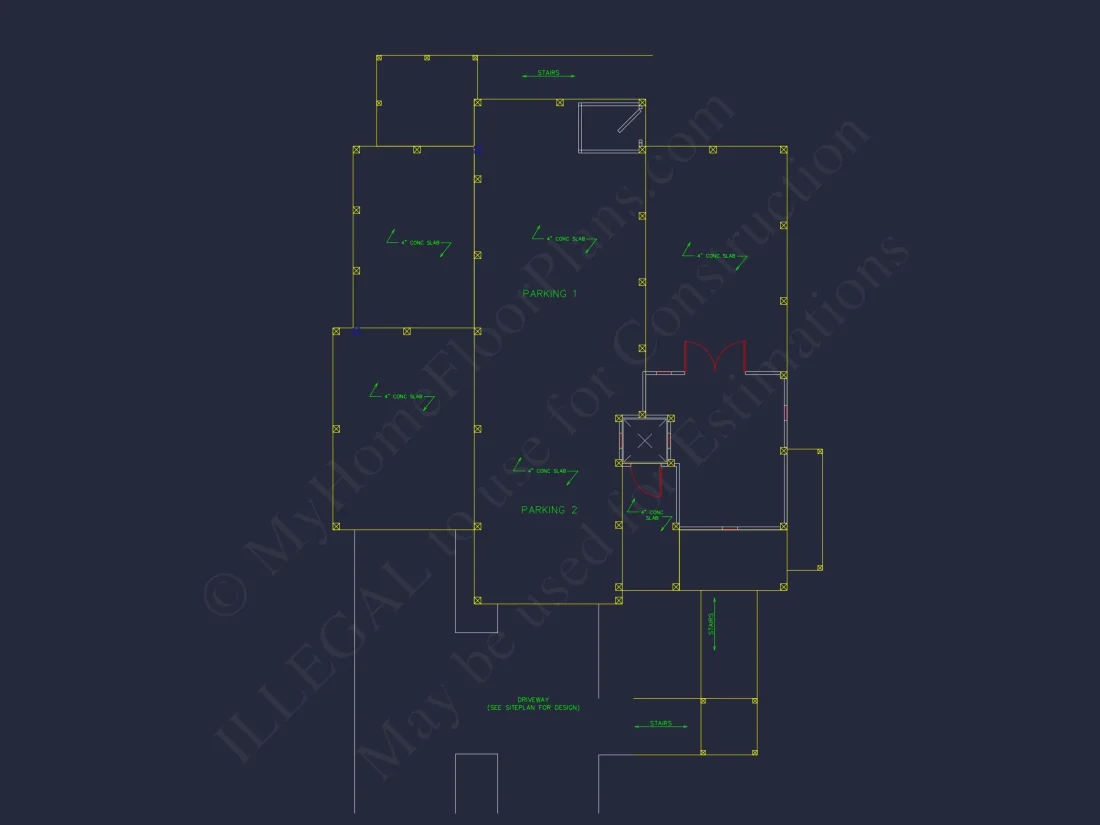 Coastal Beach House Floor Plan with 2.5 Stories and CAD Design