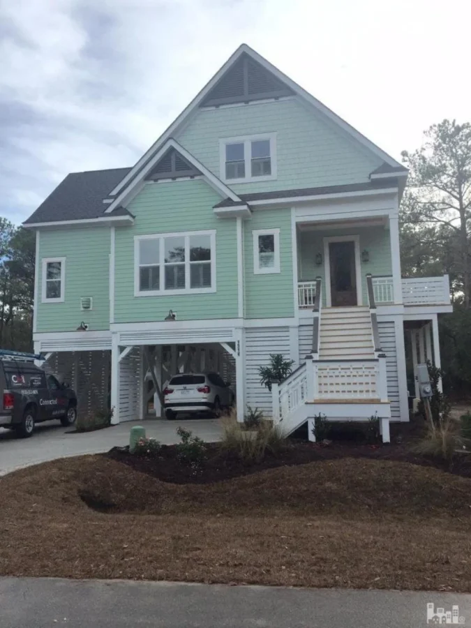Coastal Beach House Floor Plan with 2.5 Stories and CAD Design