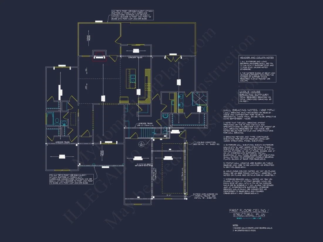 Craftsman house Floor Plan with Bonus Room and Open Design
