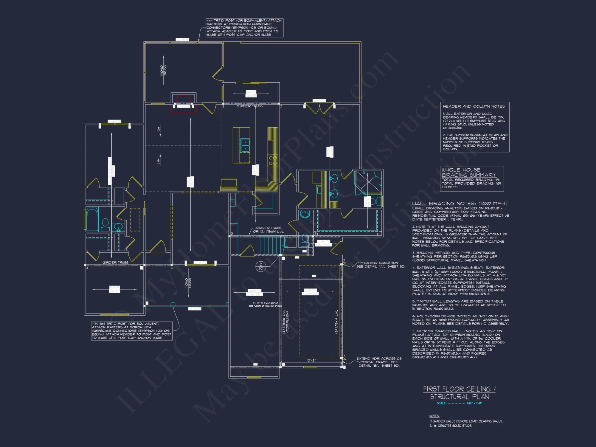Craftsman house Floor Plan with Bonus Room and Open Design