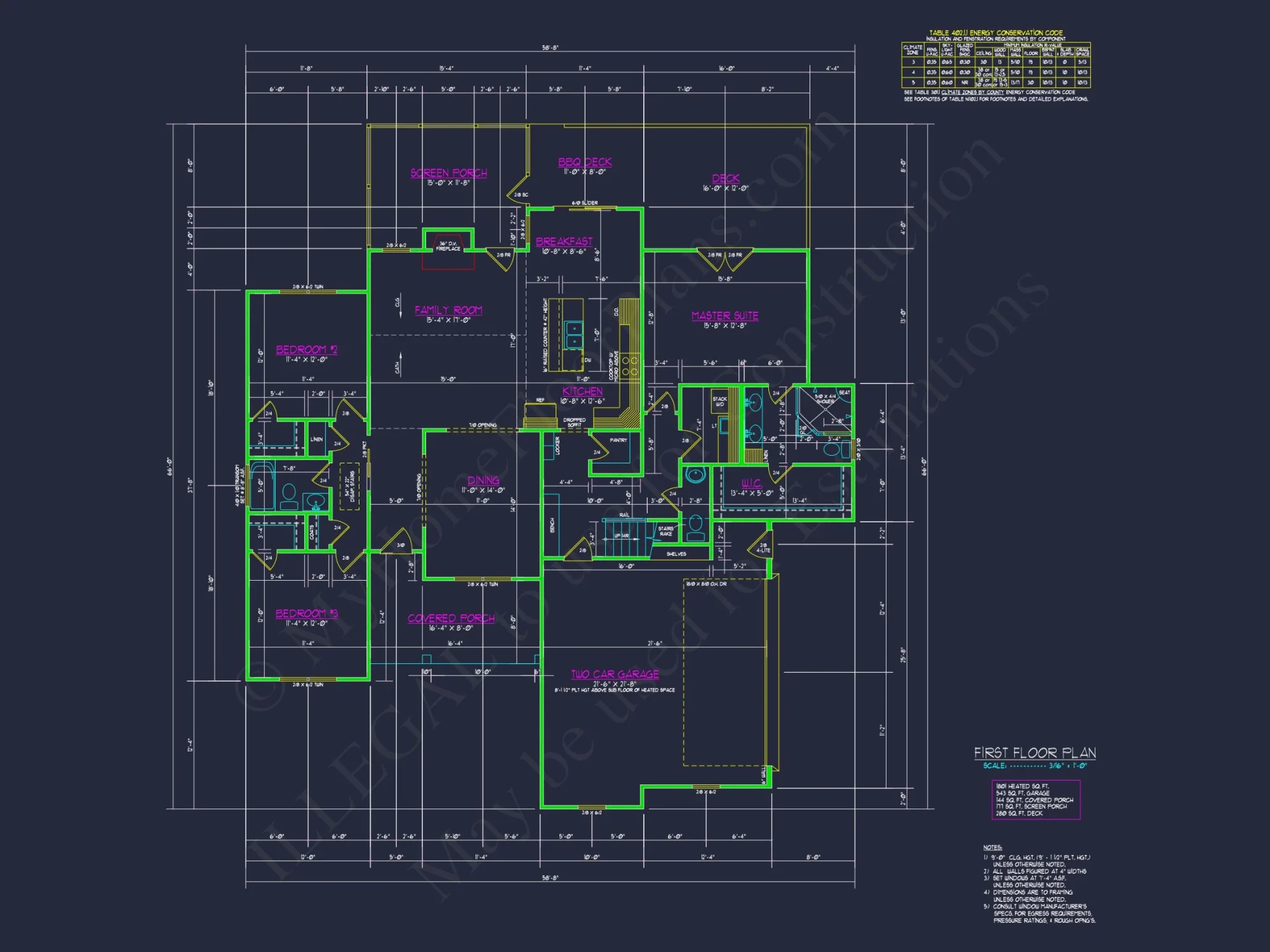 Craftsman house Floor Plan with Bonus Room and Open Design