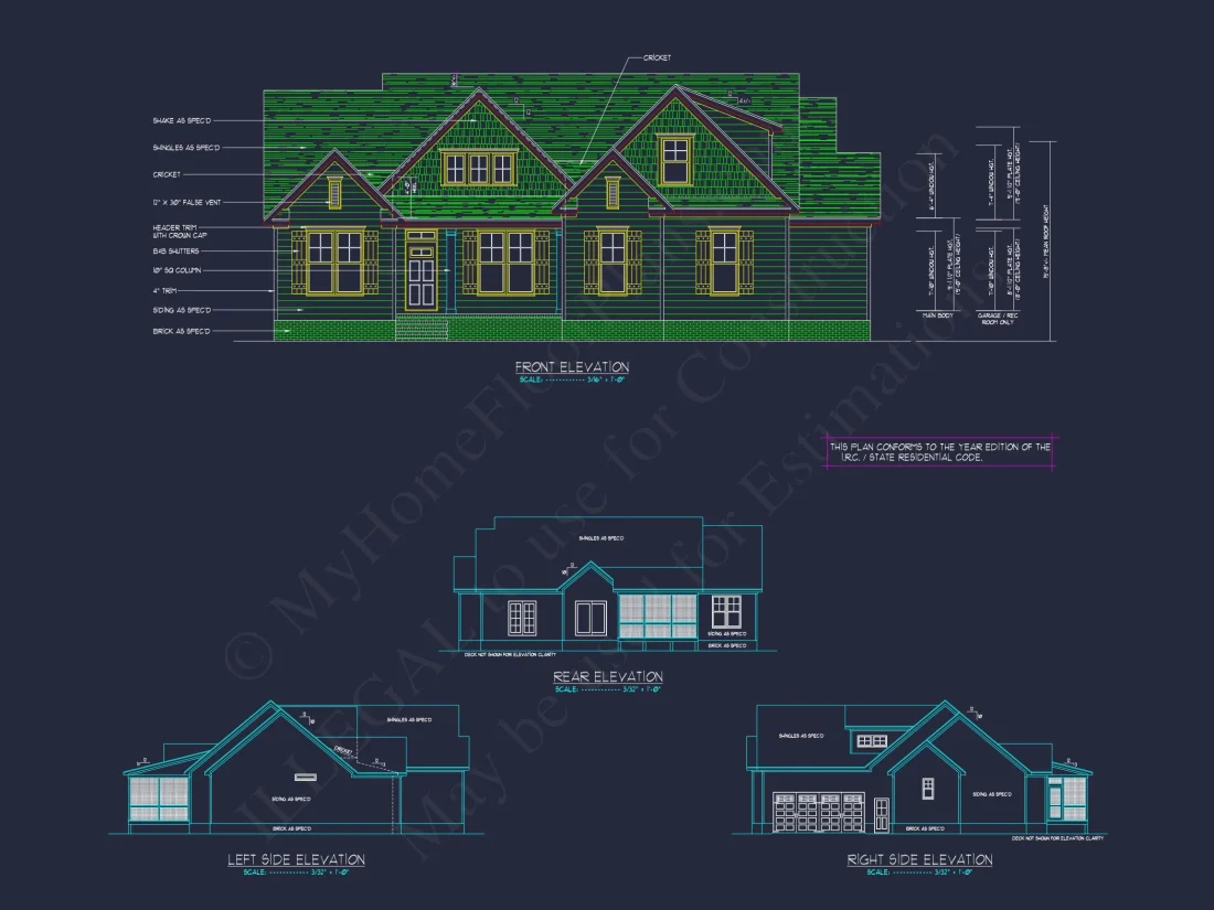 Craftsman house Floor Plan with Bonus Room and Open Design