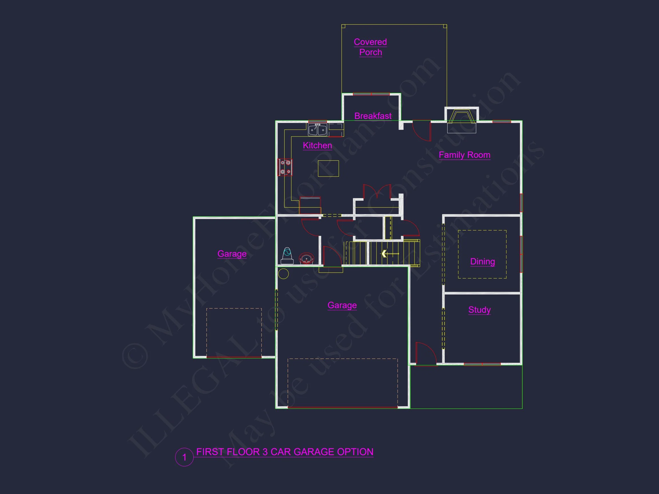 Traditional house Plan with Open Floor Blueprint Designs